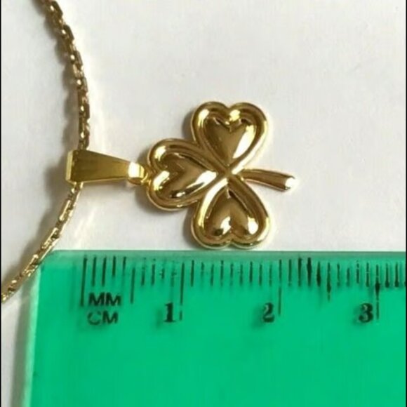 Irish Shamrock Necklace 24" X-Long Celtic St Patricks Day Gold Plated Pendant - Picture 8 of 8